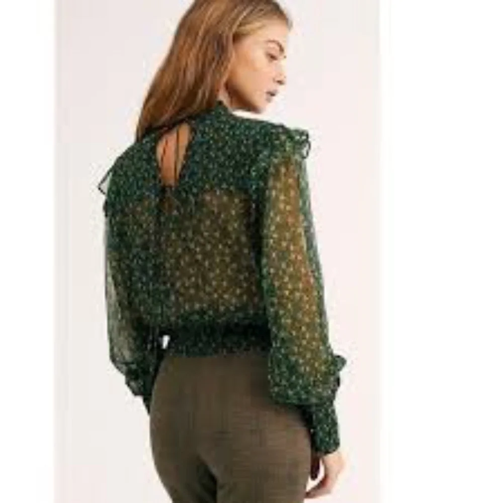 Free People Roma Printed Ruffle Blouse - Picture 3 of 8